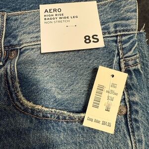 Aeropostale High Rise Wide Leg Jeans - Light Blue